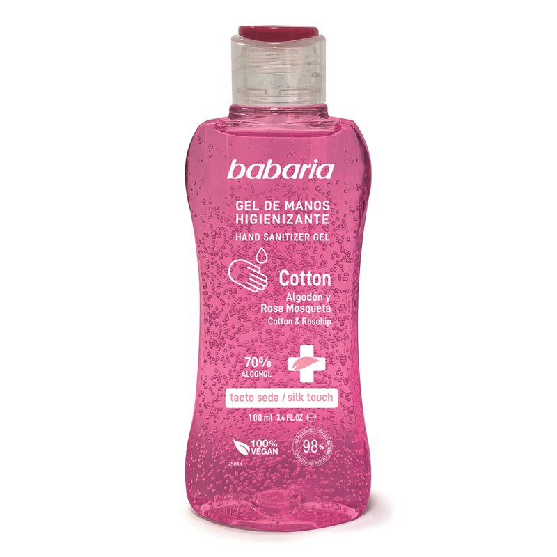 BABARIA GEL HIGIENIZANTE MANOS 100 ML.ALGODON ROSA MOSQUETA