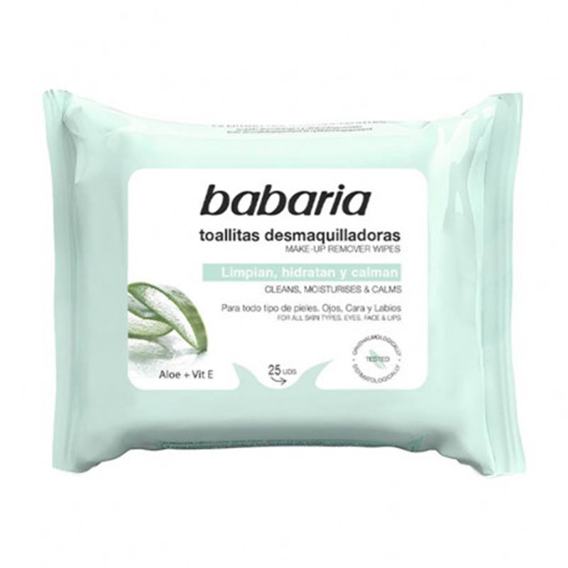 BABARIA ALOE TOALLITAS DESMAQUILLANTES 25UND