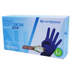 CUATROGASA GUANTES NITRILO 100UND T/L