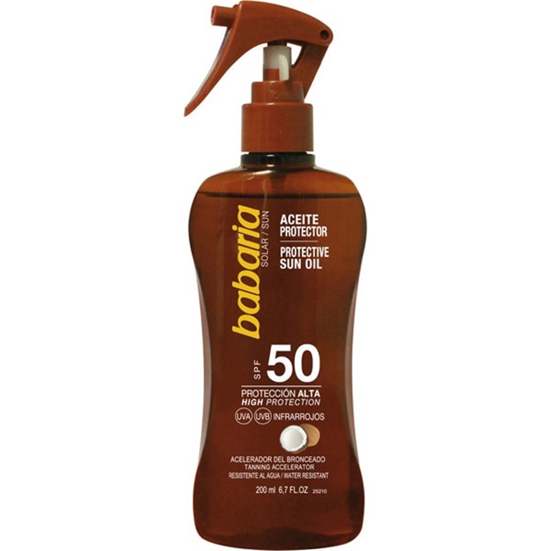 BABARIA SOLAR ACEITE COCO SPRAY SPF50 200ML.