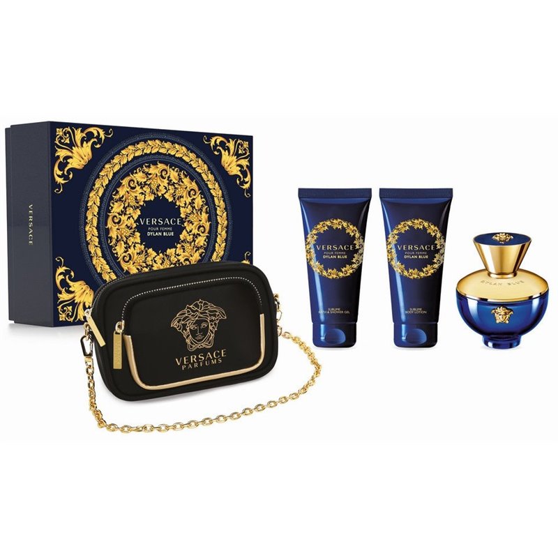 VERSACE COFFRET DYLAN BLUE EDP 100VAPO+GEL+BODY+CLUTCH