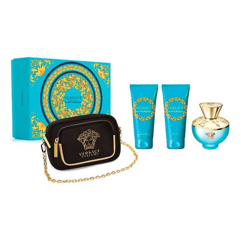 VERSACE COFFRET DYLAN TOURQUOISE EDT 100VAPO+GEL+BODY+CLUTCH