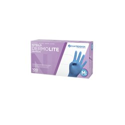 CUATROGASA GUANTES NITRILO CAJA 100UND TS 6-6 1/2 DERMOLITE