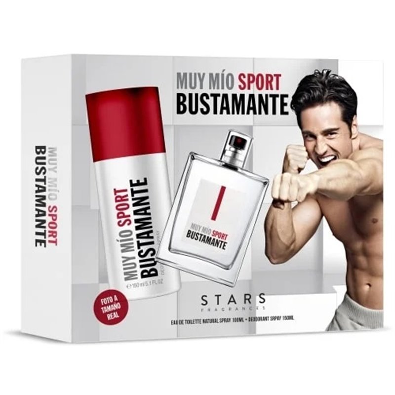 BUSTAMANTE MUY MIO SPORT SET EDT 100VAPO+DEO SPRAY 150ML.