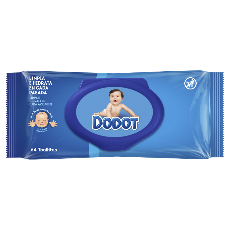 DODOT TOALLITAS DERMO AZUL REC 64UND