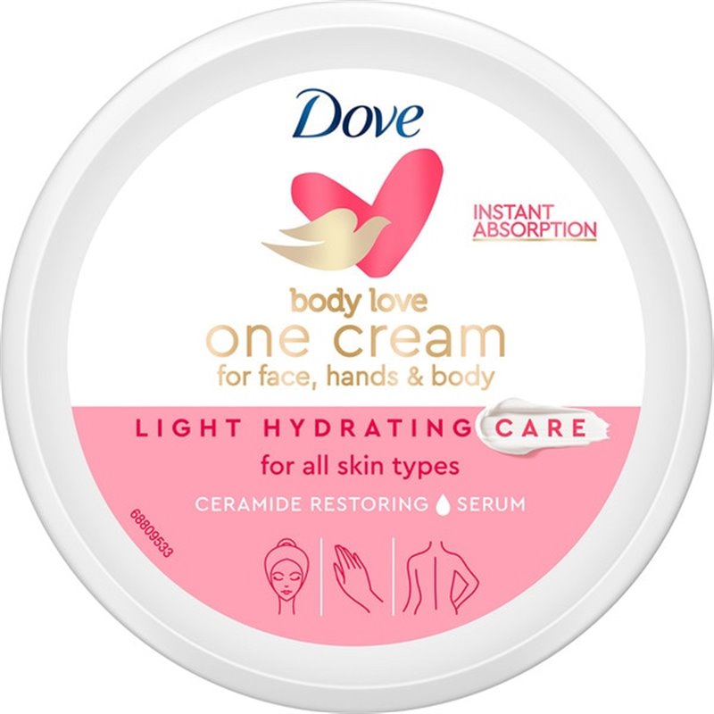 DOVE BODY CARE TARRO 250ML CARA Y CUERPO HIDRATANTE LIGERA