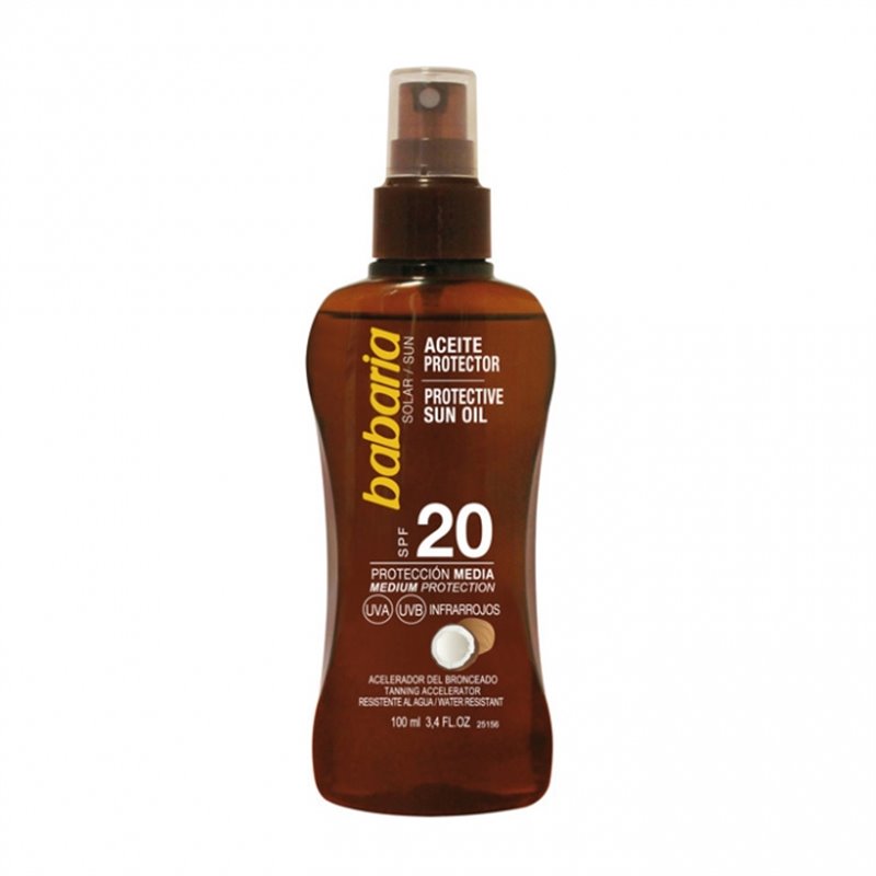 BABARIA SOLAR VIAJE 100ML COCO ACEITE SPF20