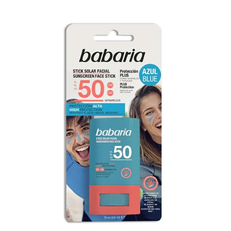 BABARIA SOLAR FACIAL STICK SPF50 AZUL 20GRMS