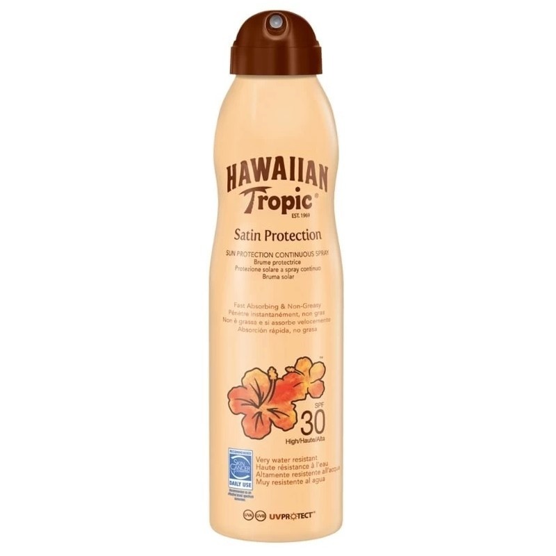 HAWAIIAN TROPIC LECHE SATIN BRUMA SPF30 220ML.