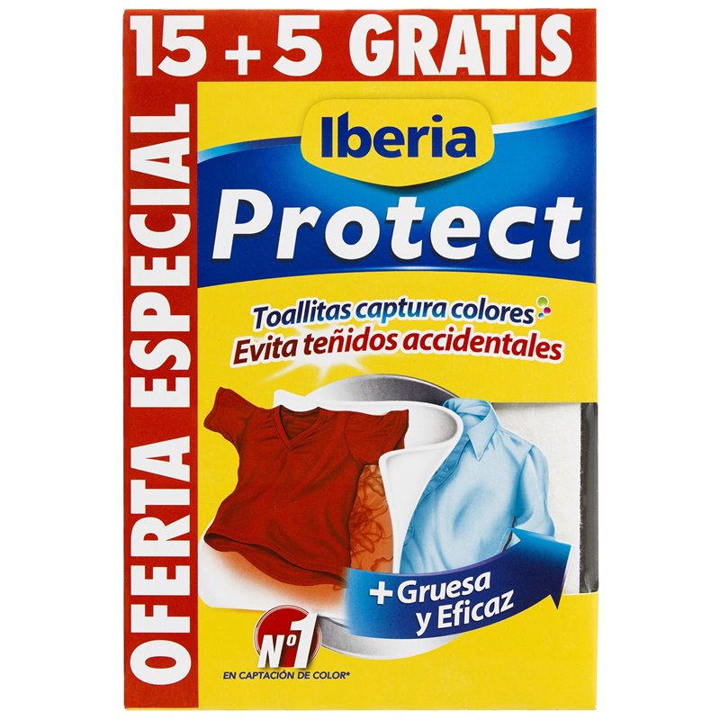IBERIA PROTECT TOALLITAS CAPTURA COLORES 15+5 UNI